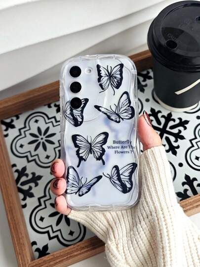 Butterfly Tasarimli Şeffaf Kilif