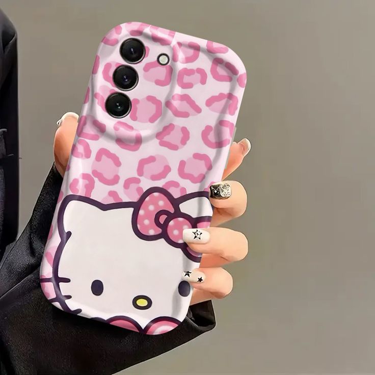 Hello Kitty Pink Leopar Desenli Kılıf
