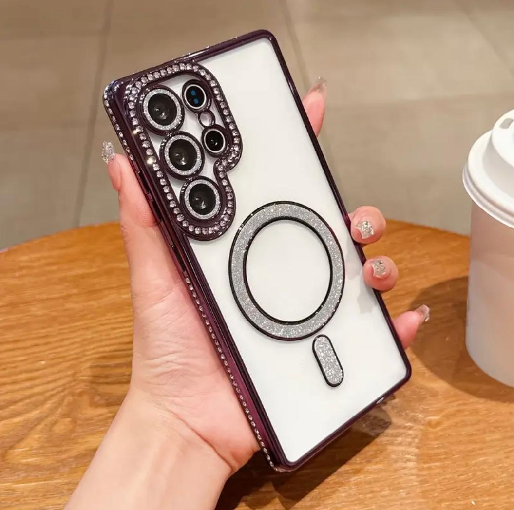 Kamera Korumalı Taşlı Parlak Lazer Kılıflar