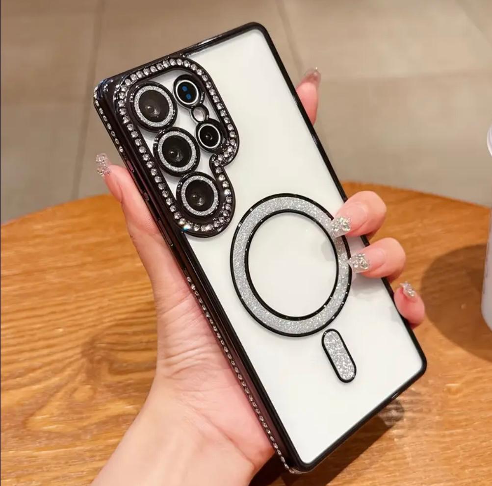 Kamera Korumalı Taşlı Parlak Lazer Kılıflar