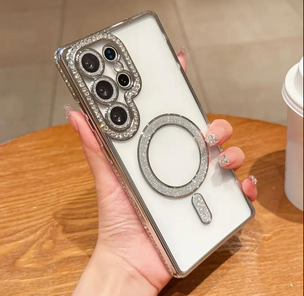 Kamera Korumalı Taşlı Parlak Lazer Kılıflar