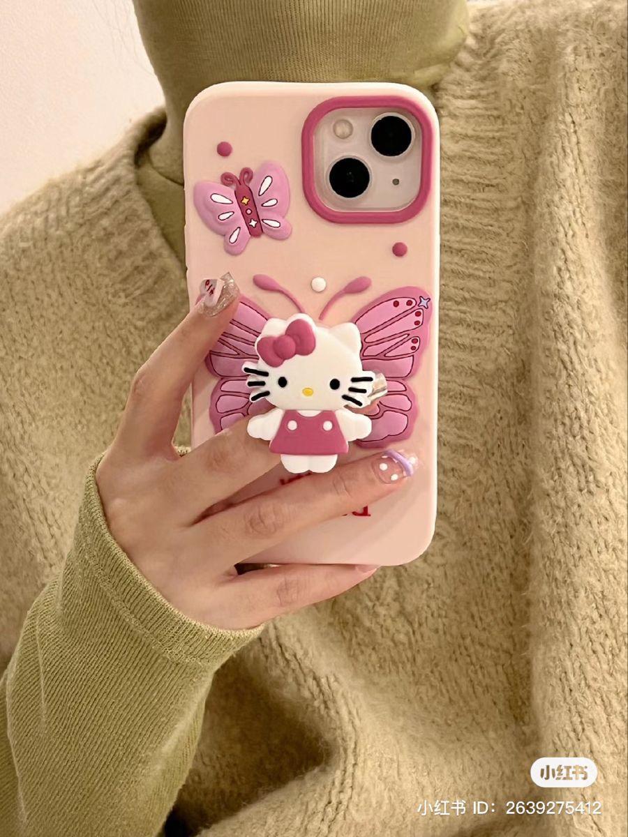 Hello Kitty 3D Tasarımlı Stantlı Kılıf