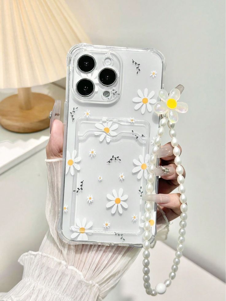 Kartlıklı Papatya Desenli Telefon Kılıfı