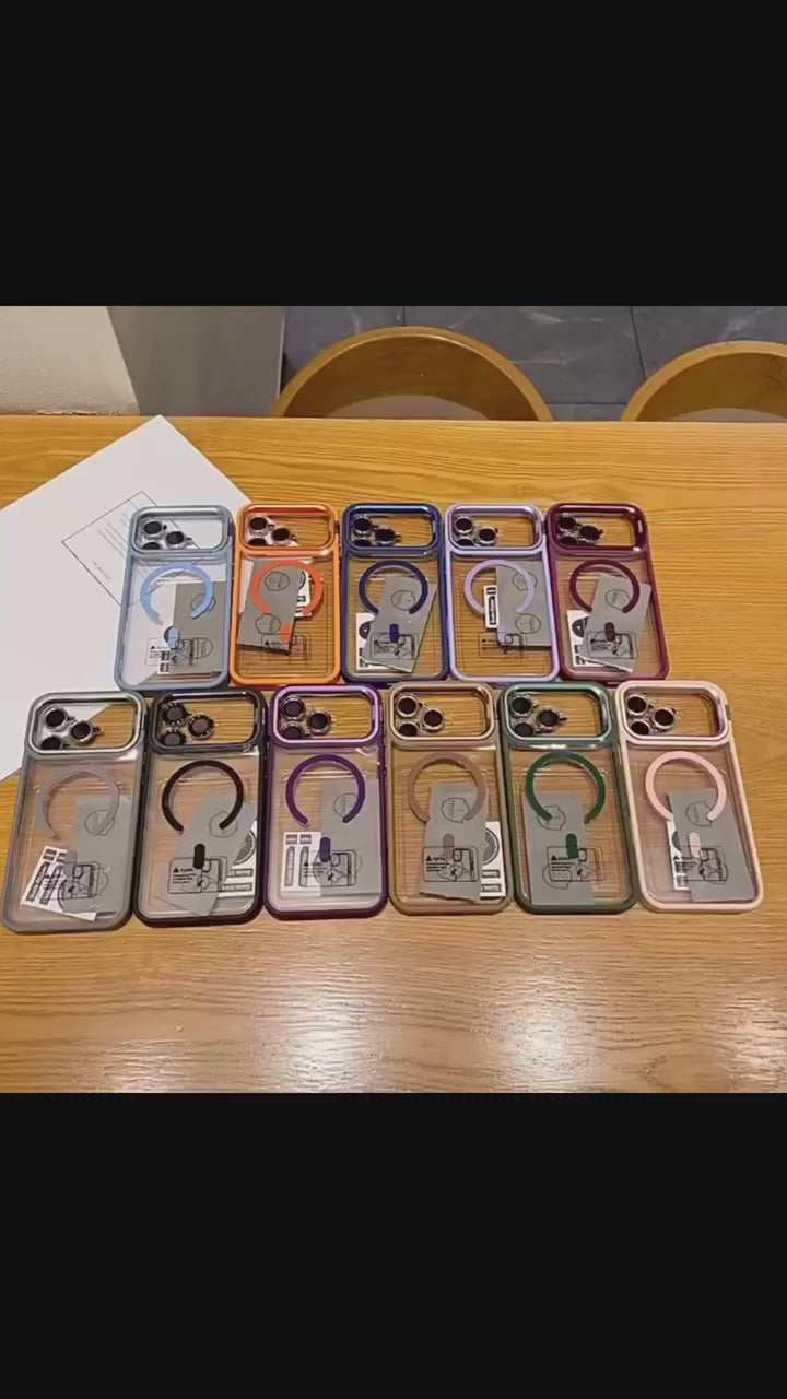 Kamera Stantlı ve Kamera Koruyucu Lens Hediyeli Magsafe Kılıflar